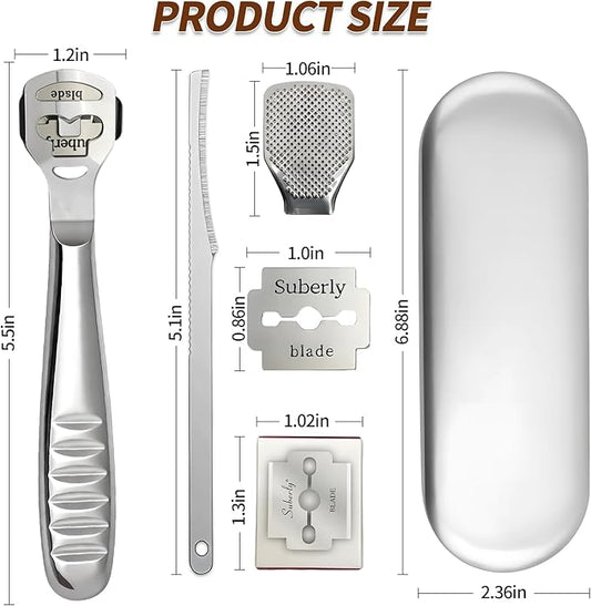Callus Shaver,Pedicure Foot File Kit,Foot File Callus Remover,Stainless Steel Foot Care Tool for Removing Hard Skin, Cracked Heels, and Dead Skin