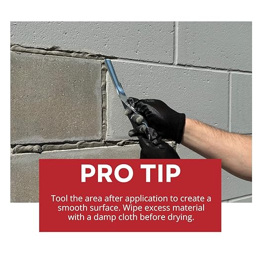 Akona Mortar Repair Tube for Tuckpointing, Sealing, and Repairing Stone, Brick, and Block Walls, Gray, Paintable, Fast Drying (10 Ounce, 1)