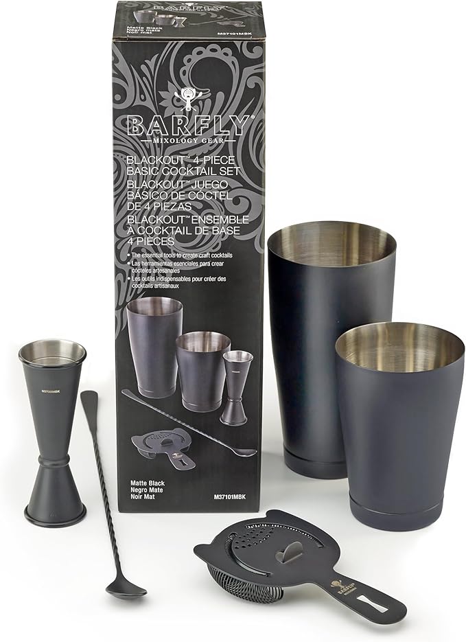Barfly M37101 Basics Cocktail Set, 5-Piece, Matte Black