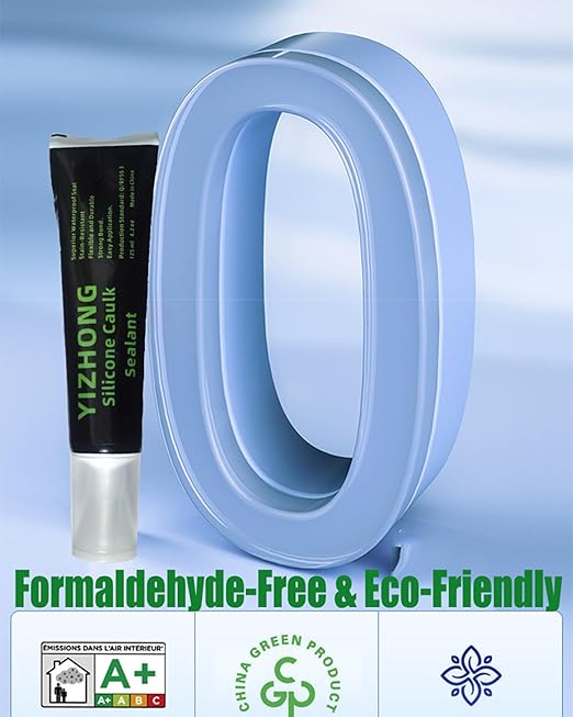 YIZHONG Silicone Sealant Caulk, 4.2 oz Tube for Bathroom & Kitchen, Easy Squeeze & Smooth Application, Low Odor (Clear 125ml)
