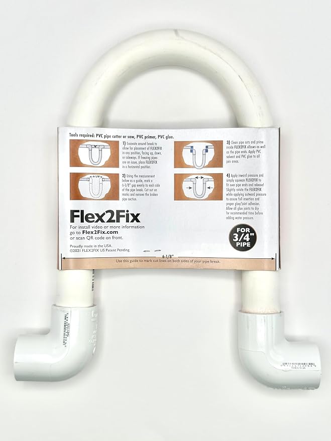 Flex to Fix Sprinkler Repair System/Quick Full-Pressure Repair of Broken PVC Pipe in Seconds! 3/4 INCH