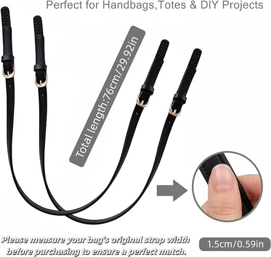 XIMEO 2 Pack Replacement Purse Straps – Adjustable PU Leather Handles with Buckle for DIY Bag Making, Tote & Handbag Repair