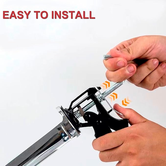 Rotatable Caulk Gun, Caulking Tool Kit and Caulk Remover,Sealant Finishing Tool Grout Scraper,Great Silicone Gun Tools for 10oz Caulk tubes, 8:1 Thrust Ratio