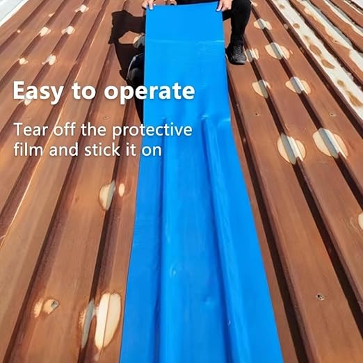 Waterproof Sealant Tape Self Adhesive Rubberized Asphalt Tape for RV Roof Metal Roof Corrugated Roof Leak Repair UV Resistant Heavy Duty Waterproofing Membrane(Bule, 393.7 in X 7.87 in)
