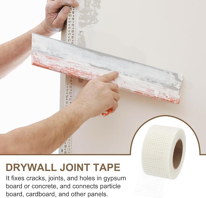 PATIKIL Drywall Repair Mesh Tape, 3 inch x 164 ft Fiberglass Repair Patch Self-Adhesive Dry Wall Joint Tape 6 Mesh Wall Hole Crack and Seam Patch, White