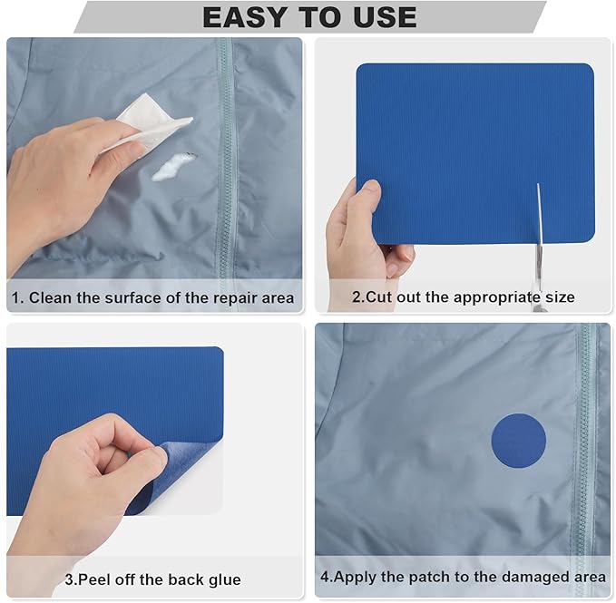 OAZ 8 Pieces 7.87 x 5.9 inch Nylon Repair Patches Nylon Fabric Patch Self-Adhesive Fabric Repair Tape Waterproof Lightweight Outdoor Gear Patch Kit for Down Jacket Clothing Tent Bag (Yellow)