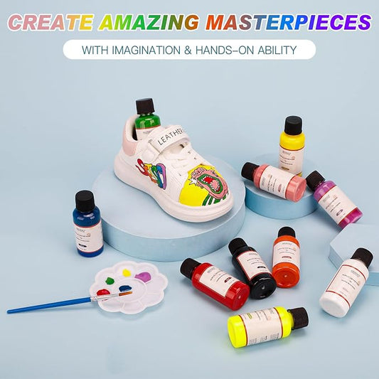 Leather Vinyl Repair Kit, 12 Colors Acrylic Leather Paint for Shoes, Sneakers, Leather Furniture, Bags, Car Seat, Wallets Leather Scratch Tear Repair Leather Care Set