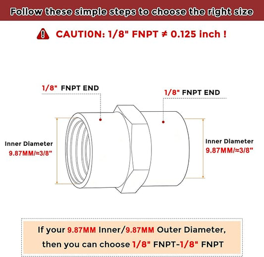 Pack of 12, 1/8" FeMale NPT to 1/8" FeMale NPT Solid Brass Pipe Fitting Coupler, Brass Coupling Hose Fittings Adapter for Pipe Leak Repair, Bathroom Remodeling, Tool Extensions