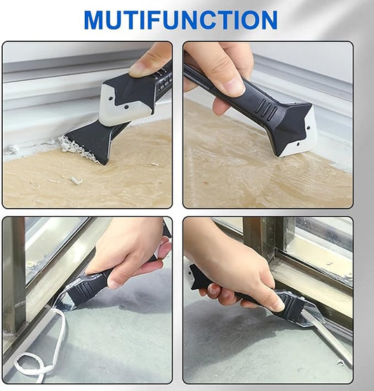 Silicone Caulking Tools - Sealant Finishing Tools Paste Removal Scraper, Caulk Remover, Glazing Corner Scraper, Rubber Handled Stainless Steel Knife