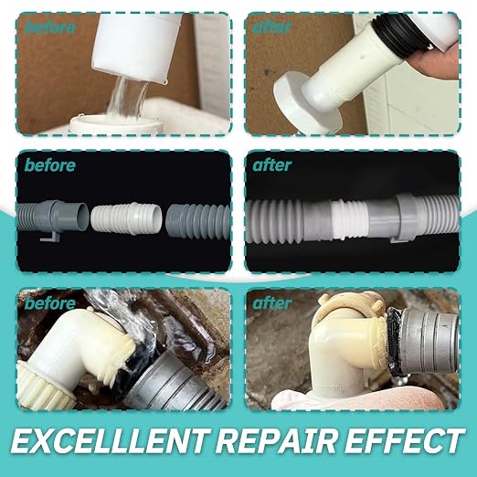4OZ Clear PVC Drain Pipe Glue with Brush Applicator,Super Strong Waterproof Pipe Adhesive for PVC,PP,ABS,Acrylic & EVA Foam Repair
