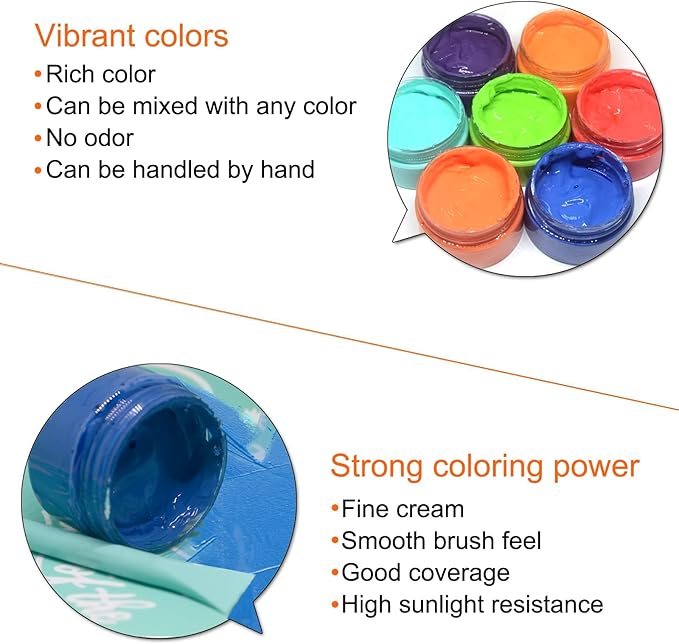 24 Chalk Paste Paint, Chalk Art Paste for Drawing on Wooden Boards and T-Shirts