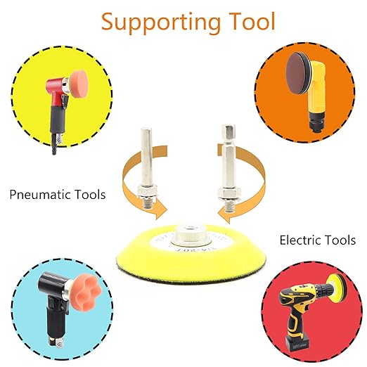 120pcs Sand Paper 3 Inch Sanding Disc Grit 60-10000 Wet Dry Sandpaper with 1/4" Shank Backer Plate and Sanding Sponge and Soft Foam Buffering Pad Drill Sanding Attachment