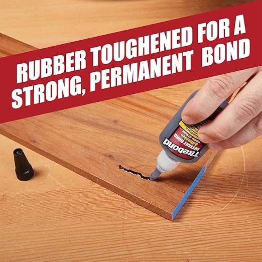 Titebond Instant Bond Medium CA Super Glue – Jet Black, Ethyl Cyanoacrylate Adhesive for Woodworking, Gap-Filling, 40-60 Second Set – 2 Oz. 8211