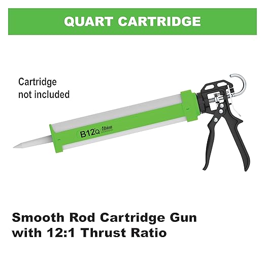 Albion Engineering Company B12Q B-Line Manual Cartridge Caulking Gun, 1 Quart, 12:1 Drive, Green
