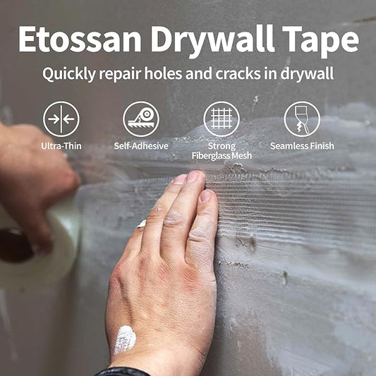 Drywall Joint Tape 6 Inch x 150FT Self-Adhesive Fiberglass Mesh Tape for Wall Crack Repair & Drywall Finishing
