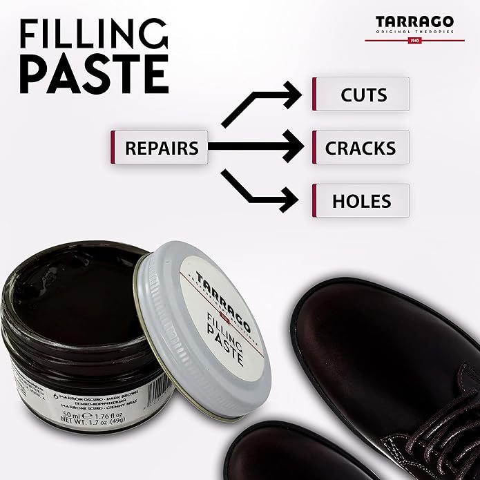 Tarrago Filling Paste - 50ml Leather Filler Repair Compound - Leather Restoration Crack, Burns, Tears, Holes Filler