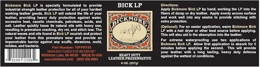 Leather Conditioner, Scratch Repair | Bickmore Bick LP 8oz - Heavy Duty LP Leather Preservative | Leather Protector, Softener and Restorer Balm for Dry, Cracked, and Scratched Leather | Made in USA