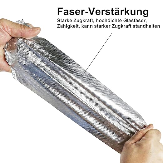 BOMEI PACK Adhesive Aluminum Foil Heat Shield Tape 1Pack 8inch x 66ft, Barrier Fiberglass Thermal Insulation Reflective Material High Temp Protectionn