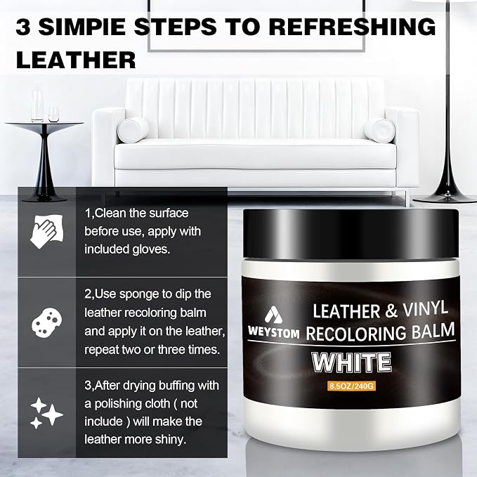 Leather Recoloring Balm, Color Restorer Conditioner, Leather Dye for Furniture, Couch Paint and Repair, Scratch Remover, Leather Color for Couches, Leather Repair Kits