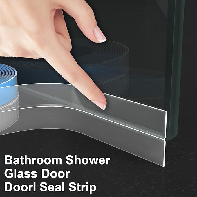 Thickened Weather Stripping Door Seal, Gap Seal for Frame and Gaps Draft Stopper,Glass Shower Door Sweep, Clear, 20 Feet x 3 Inch