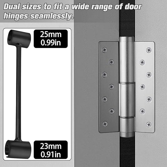 1 Pack Dual Size Door Hinge Adjustment Tool 23–25mm, Door Hinge Repair Tool, Door Gap Adjustment Tool, Door Adjustment Tool, Heavy Duty for Fixing Gaps in Fire, Cleanroom Safety Use(Black)