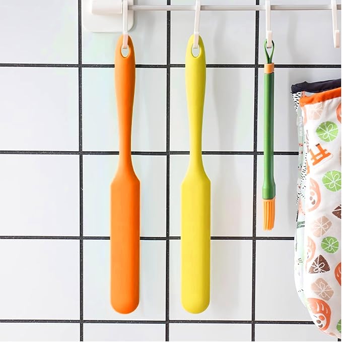 4 Pcs Silicone Jar Spatulas, Non-Stick Heat Resistant Cake Cream Spatulas Set, 9.8 inch Cake Cream Butter Spatulas(4 colors)