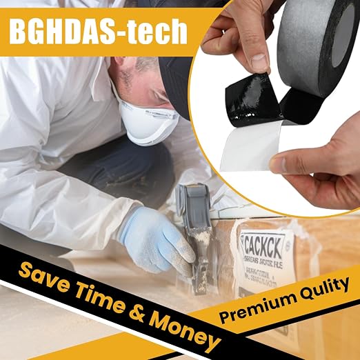 Bghdas - 3 Pack Butyl Sealant Tape 1 1/2" X 60' - Double Sided - Black Vapor Barrier Butyl Tape for Wall of Crawl Space, Rv Windows, Deck Boat, Crawlspace (Waterproof, Weatherproof)