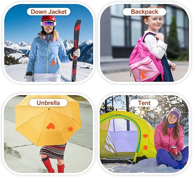 Self-Adhesive Nylon Patches Tent Repair Kit – Outdoor Gear Tenacious Repair Tape, Waterproof Fabric Patches for Clothes, Tent, Down Jacket, Backpack (8pcs, Orange