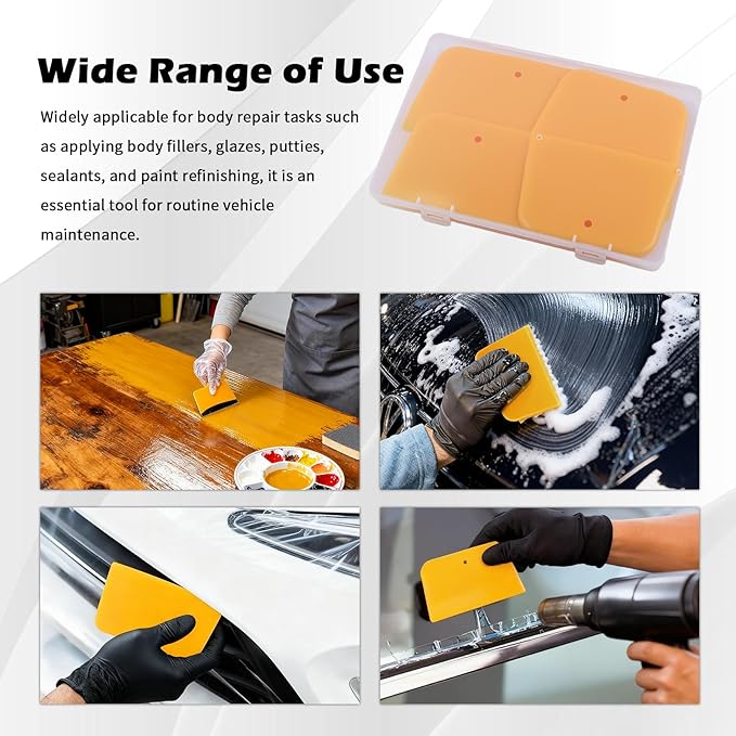 9PCS Body Filler Spreader Tool with 4/5/6 Inch,Multi-Purpose Car Body Filler Kit for Car Bodies Applying Fillers,Caulks,Glazes,Putties,Reusable Professional Automotive Tools
