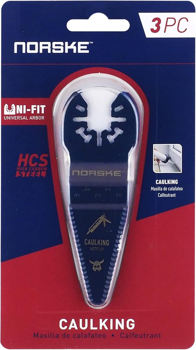 Norske Tools NOTP286 Caulking Scraper Blade (3/Pack), Oscillating Tool Accessories | Oscillating Saw Blades,Black
