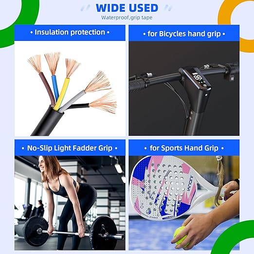 2 Rolls Rescue Tape Self-fusing Silicone Tape 1in(W) x 10ft(L) Waterproof Rubber Tape, Water Hose Leak Seal Pipe Plumbing Hose Repair Tape for Cable Insulating Strech Wrap Seal Black Grip tape