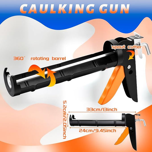 2 Pcs Professional Caulk Gun Kit with Caulk Remover Tool and Putty Knife Caulking Sealant Finishing Tool Set for Caulking Removal Shower Bathroom Sealant Tools Grout Scraper for Kitchen