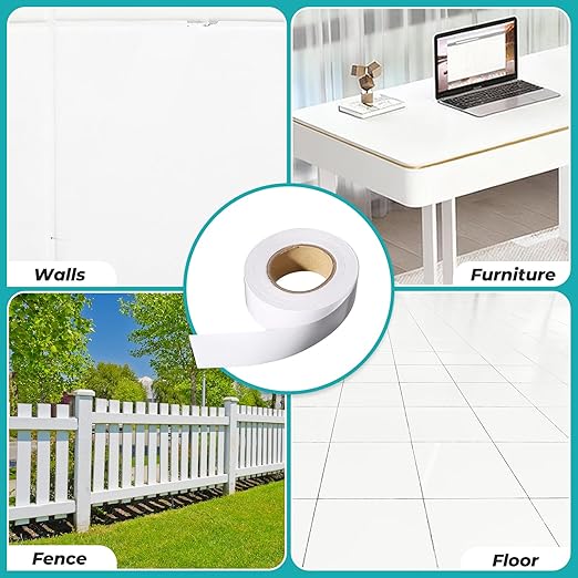 290Pcs White Self-Adhesive Screw Hole Cover Stickers, 3 Sizes (12/15/21mm) for Wood Cabinets, Drawers, Wardrobes & Tables + 20m Vinyl Repair Tape for Tile, Wall & Vinyl Siding Cracks