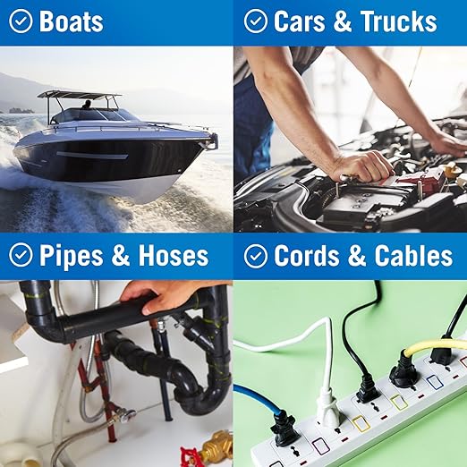 Better Boat Self Fusing Silicone Tape Waterproof Black, Hose Repair and Electrical Tape, Plumbing Tape for Leaks, 1 in x 15 ft