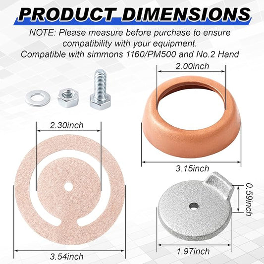 Pitcher Pump Repair Kit and Well Parts Set Compatible with Simmons 1160/PM500 and No. 2 Hand Pumps, Lower Valve Leathers, Pitcher Pump Cup Leathers, Check Valve Weight and Maintenance Kit