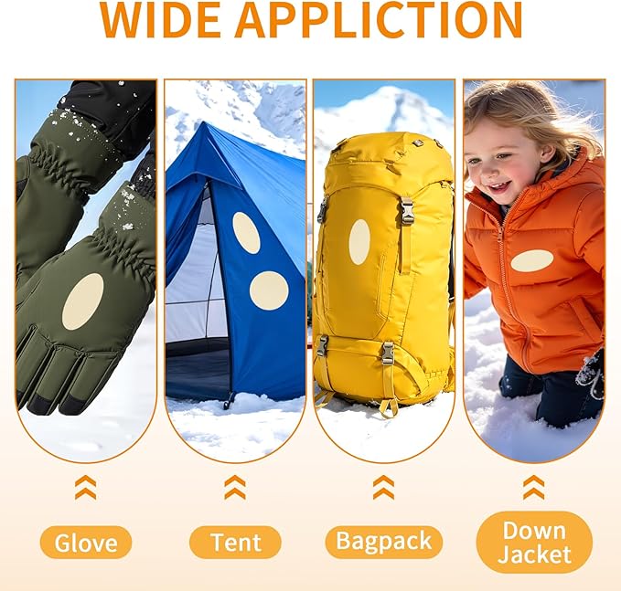 Waterproof Nylon Fabric Repair Tape Tent Repair Kit, 4pcs Outdoor Gear Tenacious Fix Tape, Self-Adhesive Fabric Patches for Clothes, Down Puffer Jacket, Tent, Sleeping Bag, Backpack, Beige
