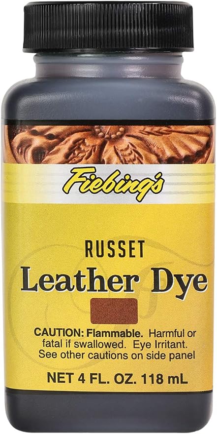 Fiebing's Leather Dye (4 Fl Oz, Mahogany) - Alcohol-Based, Penetrating, Permanent Dye for Shoes, Boots, Belts, Bags, Furniture - Includes Wool Dauber Applicator - Recolor & Restore Leathercraft
