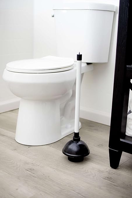 LDR 512 3310A Toliet Handle Double Thrust Rubber Force Cup Removes Clogs for Bathrooms, Kitchens, Baths, Showers, Powerful Commercial and Residential, Plastic Flange Plunger