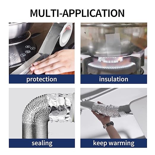 TAPEBEAR Aluminum Foil Tape, Aluminum Air Duct Tape, Withstand 80°C to 100°C, Heat Resistant Tape Insulation Tape for HVAC, Sealing & Patching, Metal Repair, 2inch x 50yard,24Rolls