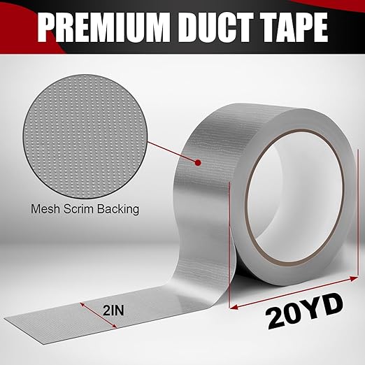 Navona Heavy Duty Duct Tape 2 Pack, 2 Inch x 40 Yards Total, Waterproof Strong Adhesive Tape for Indoor & Outdoor, No Residue Duct Tape for Repairs, Patching, Sealing
