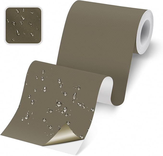 Self-Adhesive Fabric Repair Tape & Tent Repair Kit, Waterproof Patches for Clothes, Down Jacket, Camping Gear, Sleeping Bag, Heavy Duty Grey Nylon Tape for Instant Fix, 3.9"x79"
