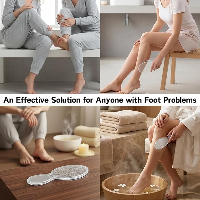 Glass Foot Files for Feet Tool, Heavy Duty Callus Remover for Cracked Heels, Foot Pumice Stone for Wet or Dry Use, 2 PCS