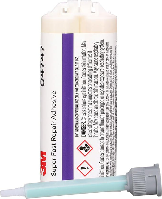 3M Super-Fast Repair Adhesive, 04747, Tranlucent Color,Two-Component, Semi-Rigid, Urethane Adhesive, 47.3 mL/1.6 fl oz Cartridge