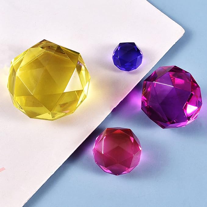 6 PCS 3D Diamond Gem Silicone Molds - Clear Diamond Molds for Making Clay, Resin, Epoxy Crafting Projects