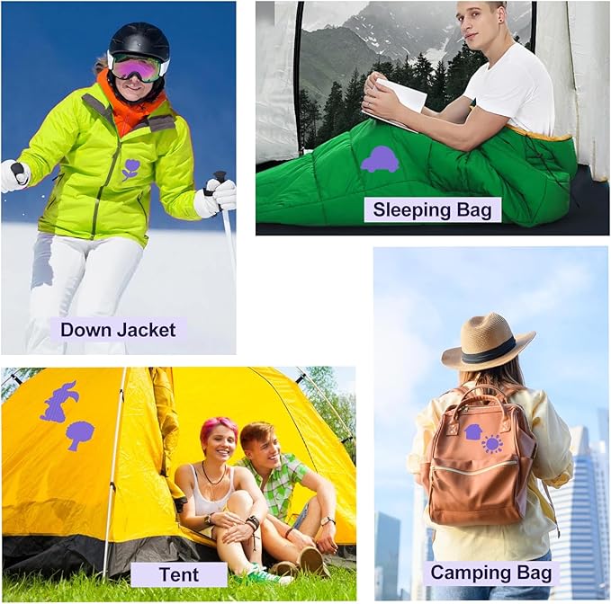 Self-Adhesive Nylon Patches Tent Repair Kit – Outdoor Gear Tenacious Repair Tape, Waterproof Fabric Patches for Clothes, Tent, Down Jacket, Backpack (45pcs, Purple
