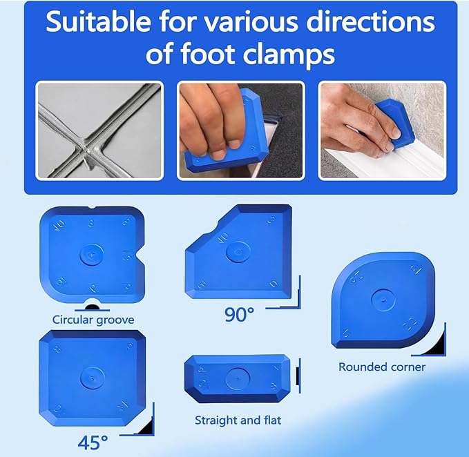 Huakaile 15 Packs Silicone Remover Tool Scraper, 1.96''/5 CM Reusable Sealant Tool Applicator for Mastic Finishing Caulking Seam Smoothing Profiling Block Bathroom Home Kitchen Floor