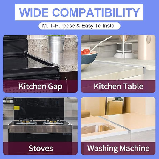 Stainless Steel Stove Gap Covers (2 Pack),Protect Gap Filler Sealing Spills in Kitchen Counter (25.6inch)