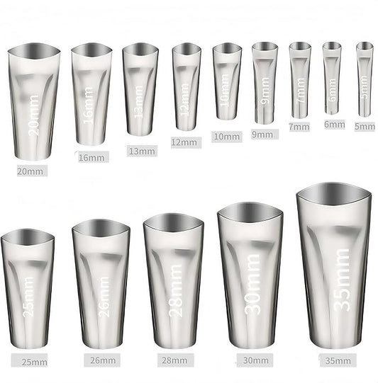 Caulk Finisher Kit Stainless Steel Caulking Nozzle Tips Reusable Caulking Nozzle Coating Caulking Tool Kit Replacement 14pc