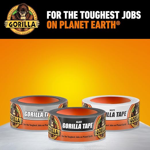 Gorilla Duct Tape, Black Tape, 1.88" x 35 yd (Bulk Pack of 18) - Heavy Duty and Weather Resistant for Indoor or Outdoor