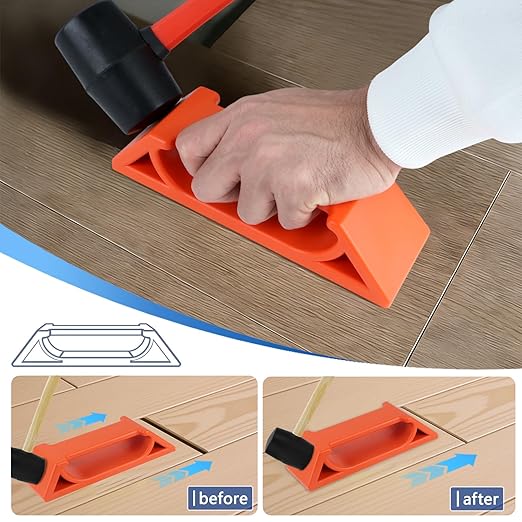 Floor Gap Fixer Tool for Laminate, Vinyl & Hardwood Floors – Heavy-Duty Nylon Plank Puller with Reusable Washable Adhesive Pad, DIY Floor Gap Repair Tool (Plank Grabber Only, Hammer Not Included)